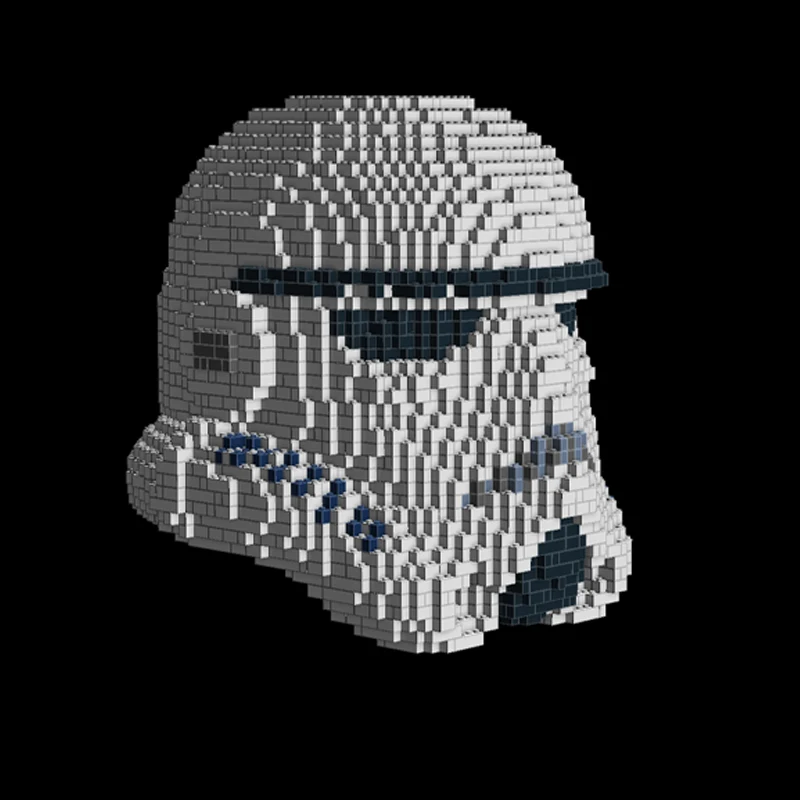 4265PCS Large Size Helmet Sculpture MOC Model Custom Building Blocks Educational Assembly Birthday Home Collection Display Gift