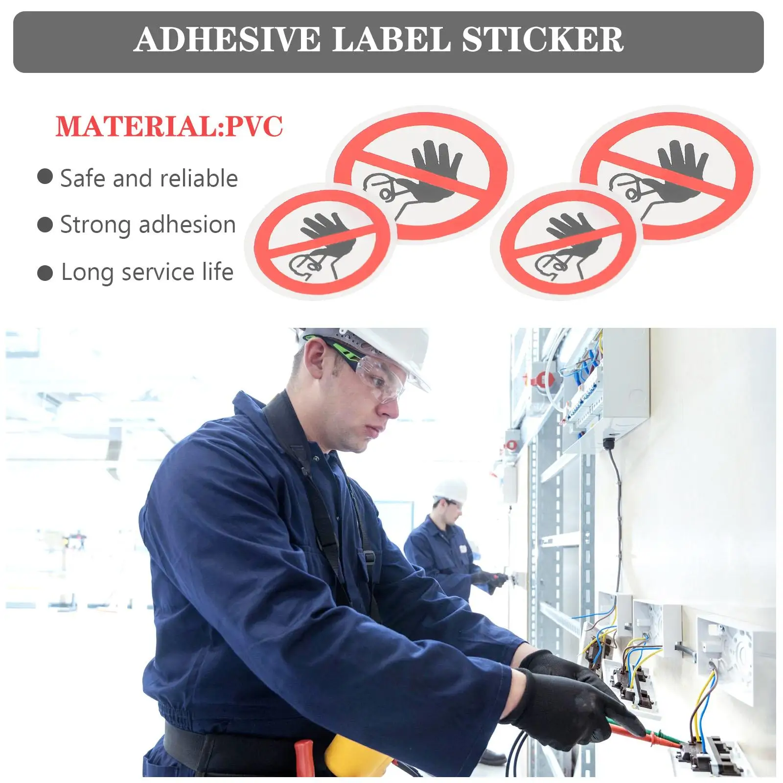 20Pcs No Warning Sign Stickers Safety Labels PVC No Entrance Sign Warning Stickers Tear Resistant Self Adhesive Traffic