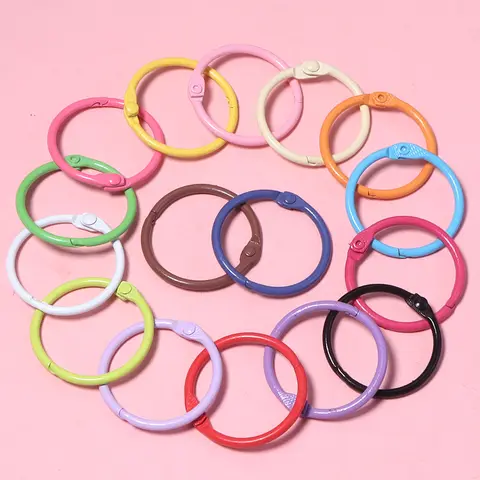 10pcs 30mm Colorful Metal O Ring Clasp Keyring Openable Round Carabiner Keychain Clips Hook Dog Chain DIY Keychian Accessories