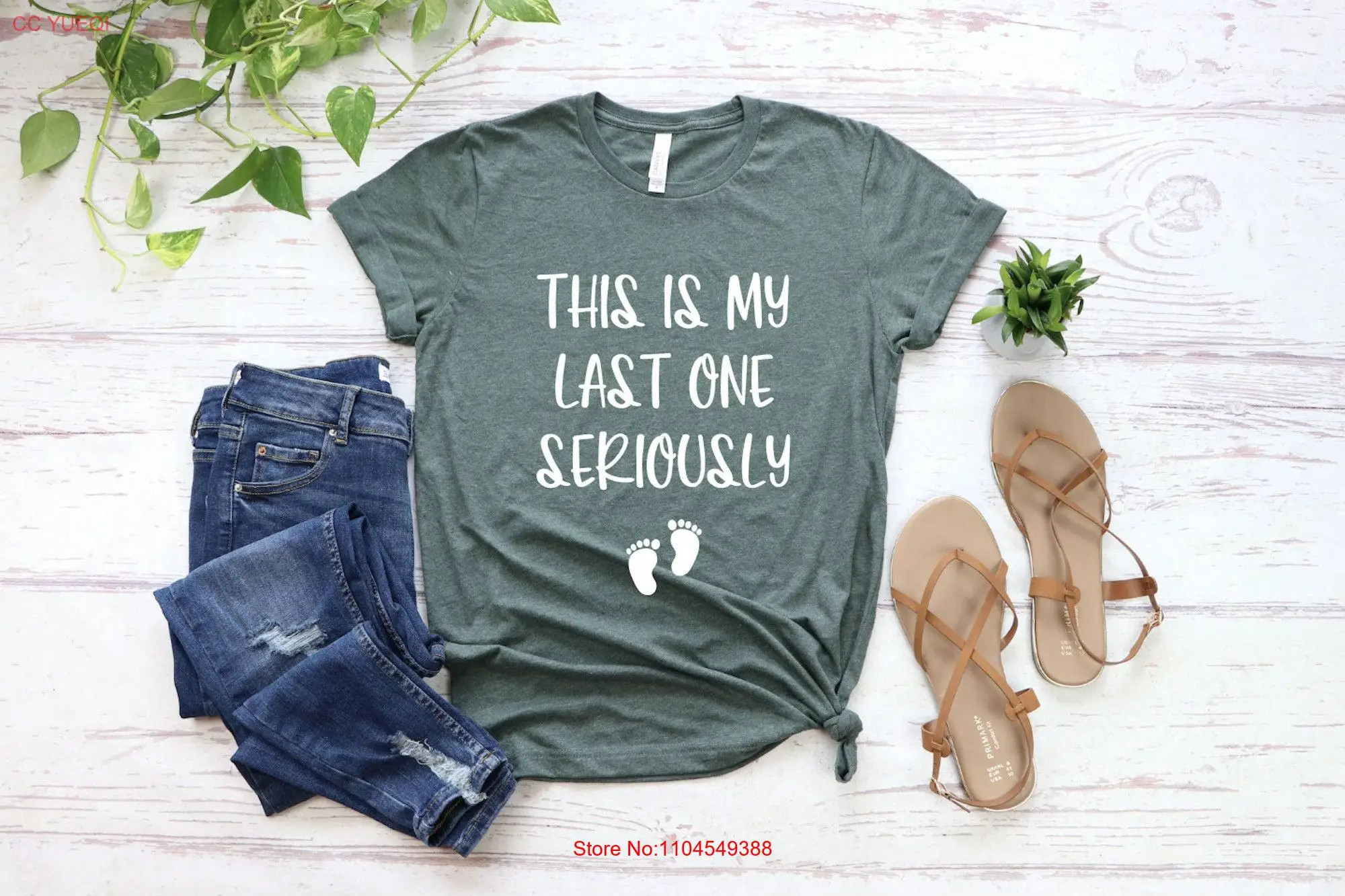 This Is My Last One Seriously T Shirt Funny Pregnancy AnnouncemenT Reveal Maternity Photoshoot Footprints