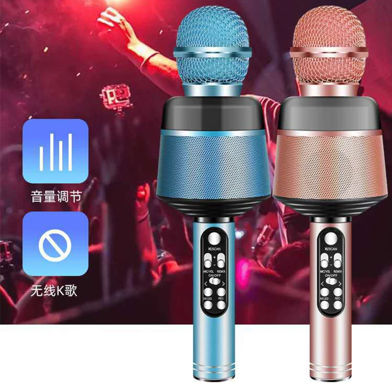 Kids Wireles  SD Card Karaoke Microphone Bluetooth Micro Karaoke Home For Music Player Singing Microfono Mic Microphone For Sing