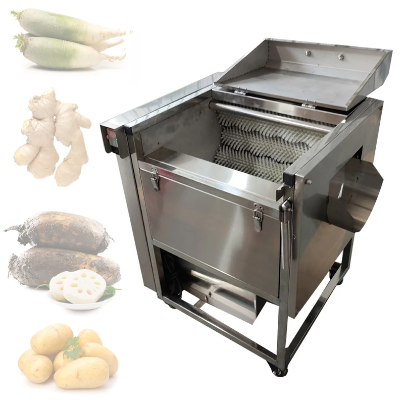 

Промышленная машина для очистки картофеля, машина для очистки овощей с вращающимися щетками, для очистки сладкого картофеля, редиса и других овощей