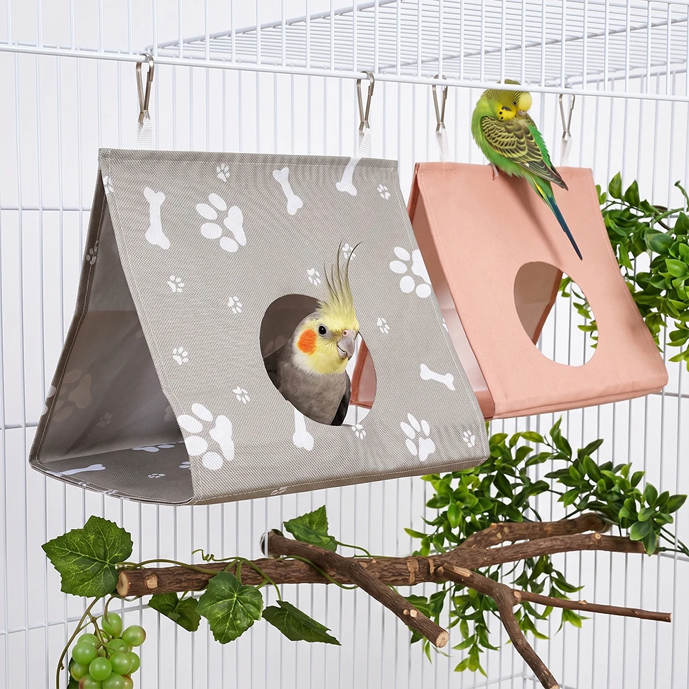1PC Waterproof Parrot Tents Triangular Hanging Bird Hammock Breathable Cage Nest Shelter for Budgie Cockatiel Conure Hideout Bed