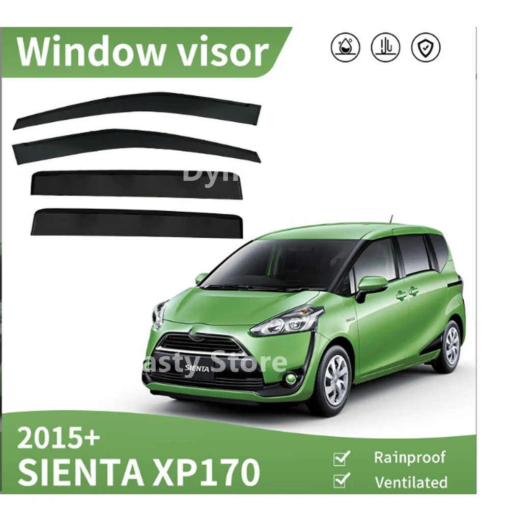 Car Window Visor Waterproof Protect Sunny Rainy Shelter Auto External Accessory For TOYOTA SIENTA XP170