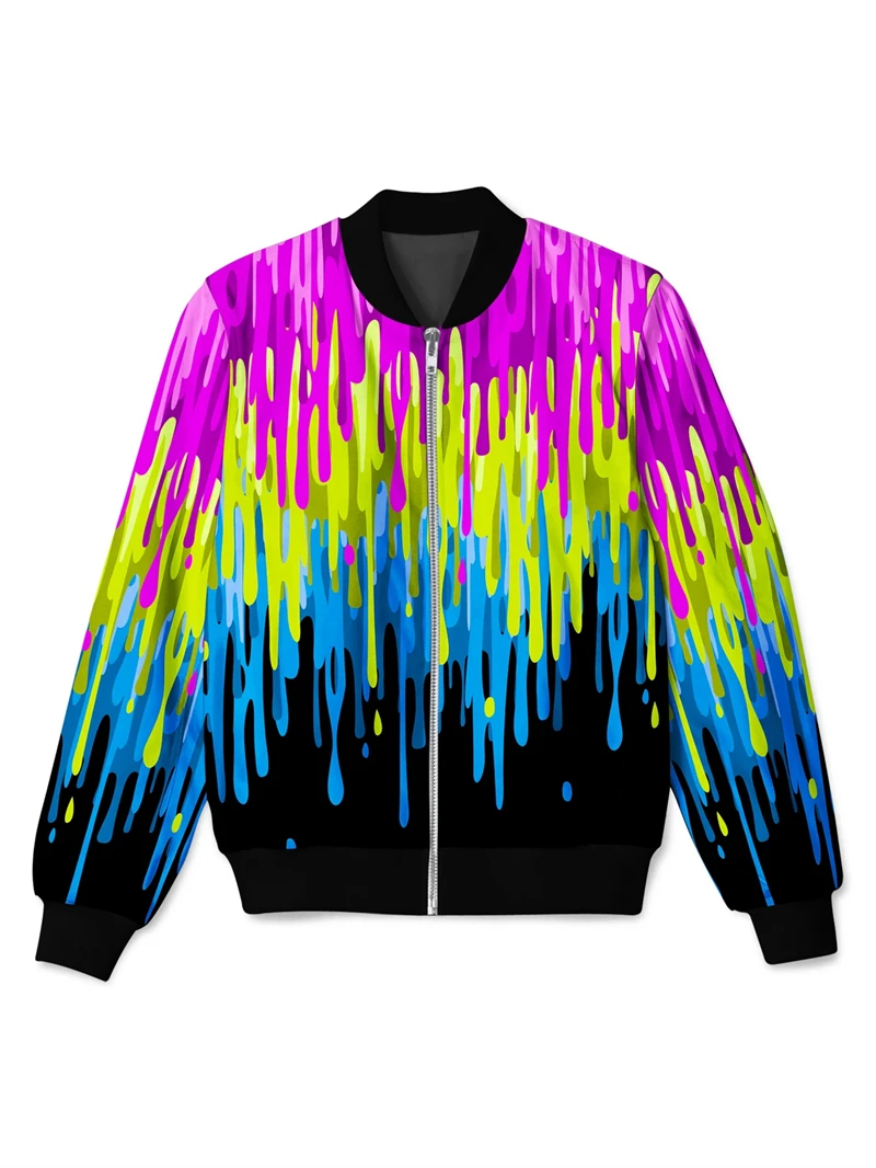 

Psychedelic Graphic Jacket Pop 3D Printed Zipper Jacket Male Casual Overcoat Loose Plus Size Zip Up Coat Outdoor Sportwear Top