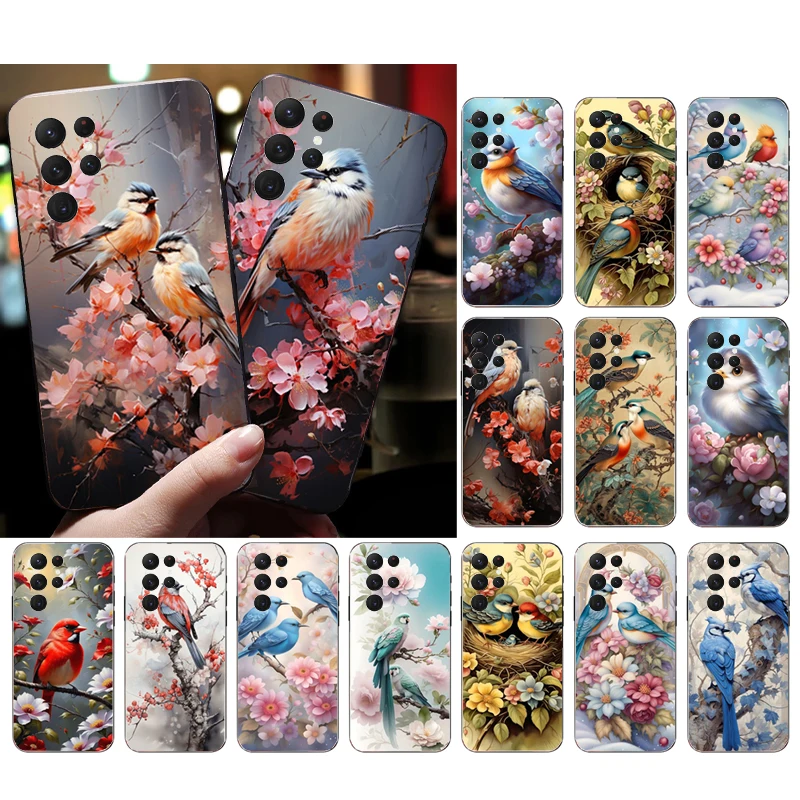 Funda de teléfono de pájaros para Samsung A35, A55, A54, A15, A25, A05s, A05, A22, A24, A52, A33, A34, M34, M14, M54, M23