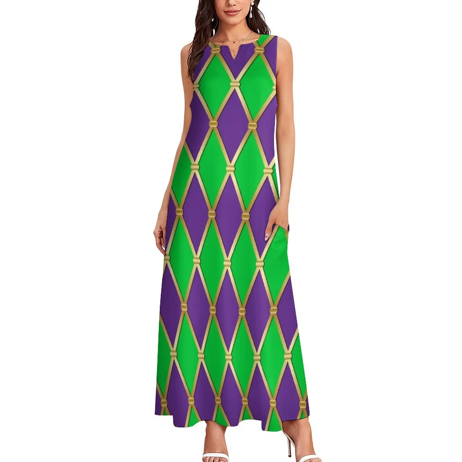 Harlequin Mardi Gras Long Dress women long dresses dress dresses Dress