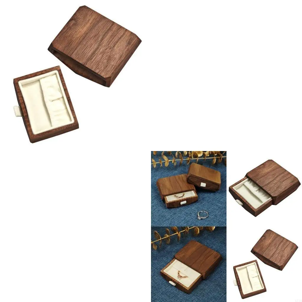 

Walnut Ring Box with Plush Lining Unique Engagement Rings Preservation Case