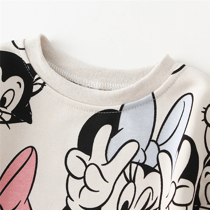 New Cute Minnie Printed Baby Girl Sets Lovely Cartoon Cotton Sweatshirt + Pant Toddler Girl Casual Tracksuits for 0-4Years