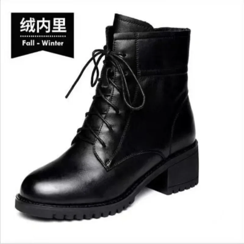 2024 High Quality Ladies Shoes Side Zipper Women\'s Boots Fashion Cross-tied Modern Boots Women Hot Sale Plus Size Ankle Boots