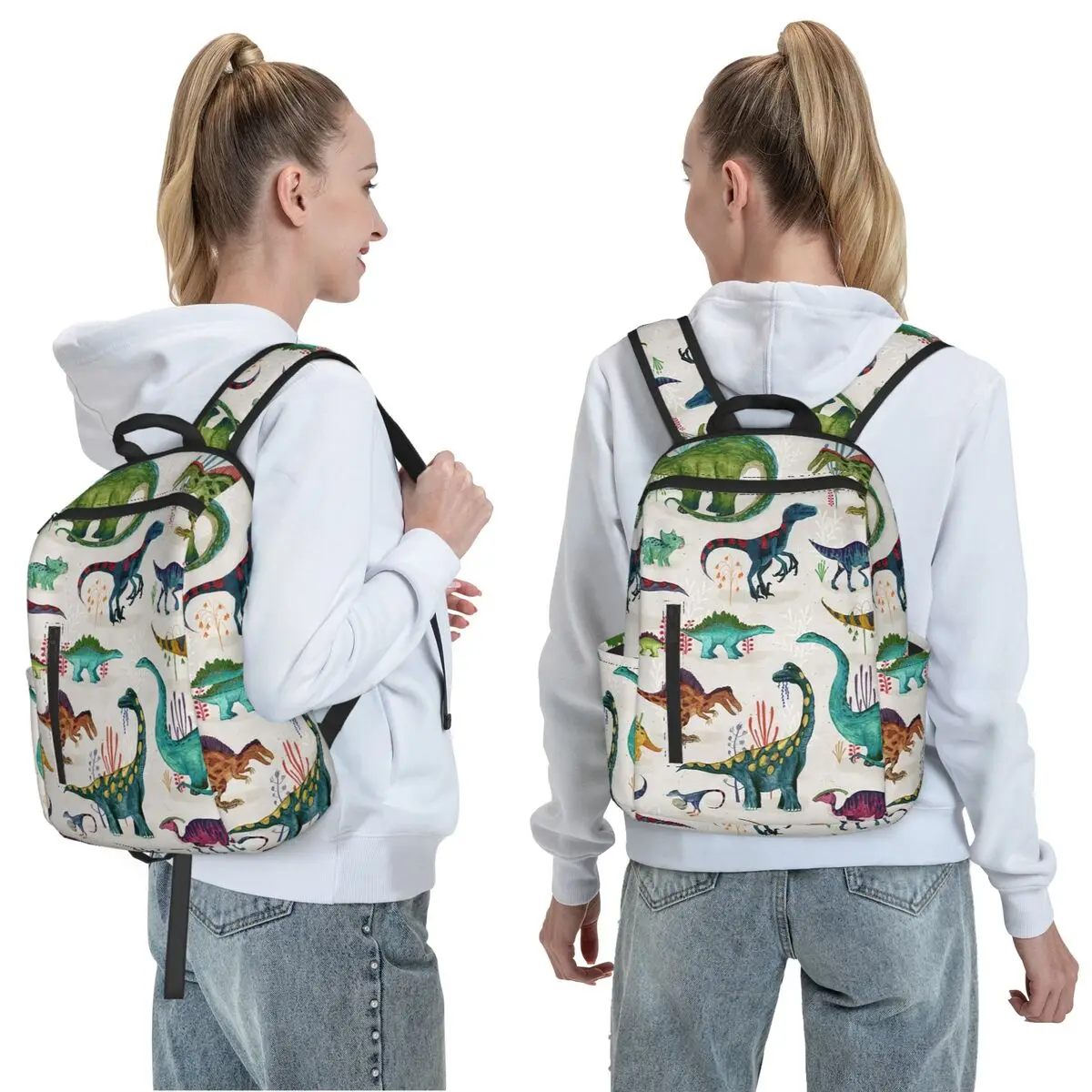 Bright Dinosaurs Backpack Daypack Large Capacity Children BookBag School Bag Shoulder Bags for Men Women