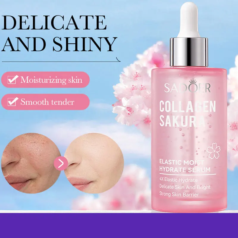 

SADOER Sakura Коллагеновая увлажняющая эссенция против морщин, укрепляющая кожа, антивозрастная эссенция, средства по уходу за кожей