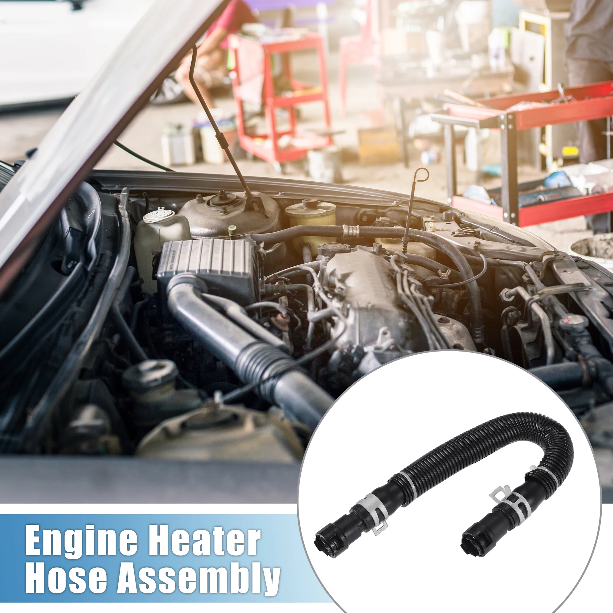 UXCELL Engine Heater Hose Assembly No.4L3Z18472BB for Ford F-150 2004-2008 Rubber 1 Pcs