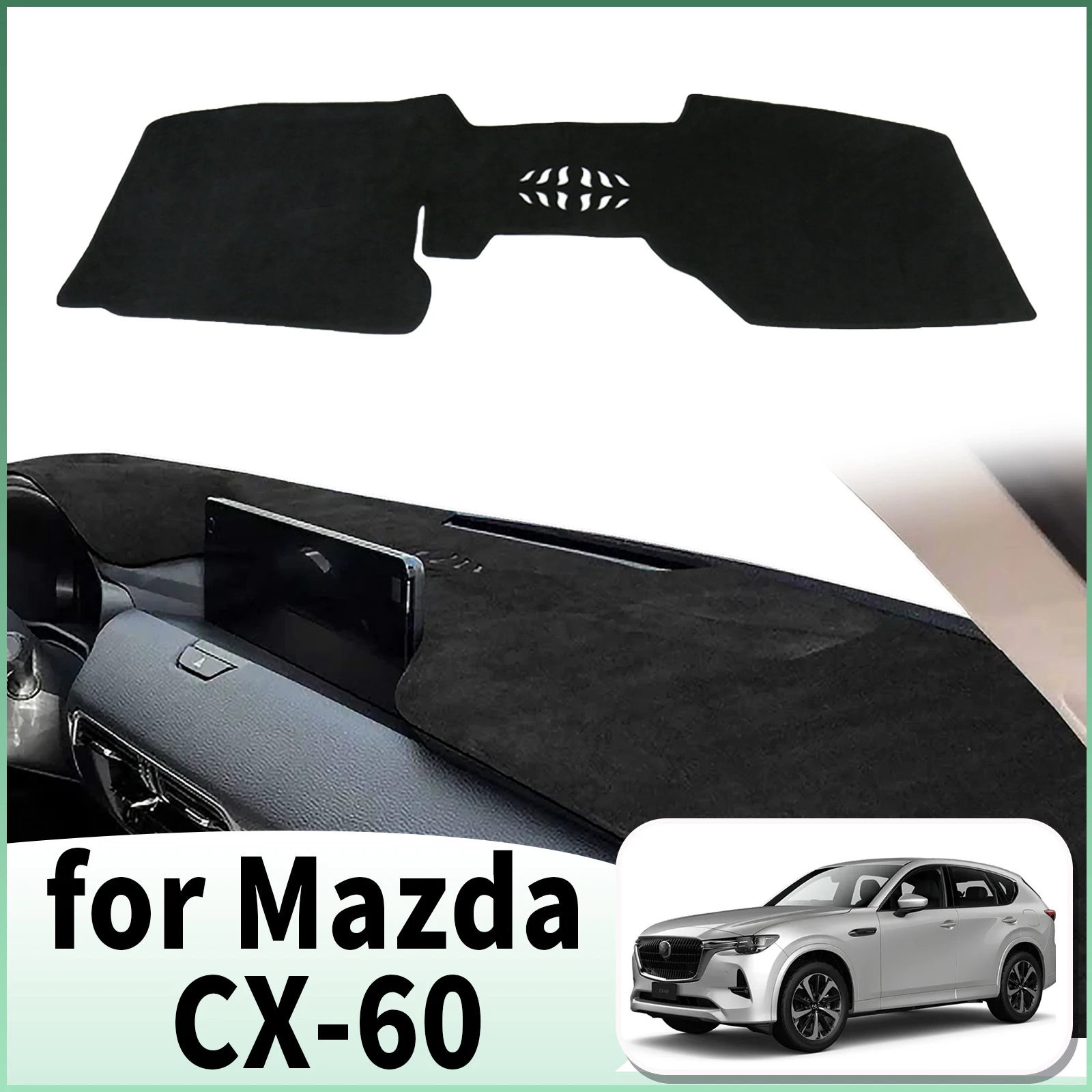 يصلح لمازدا CX-60 Dashmat اكسسوارات السيارات غطاء لوحة القيادة وسادة DashMat ظلة السجاد الواقي #1