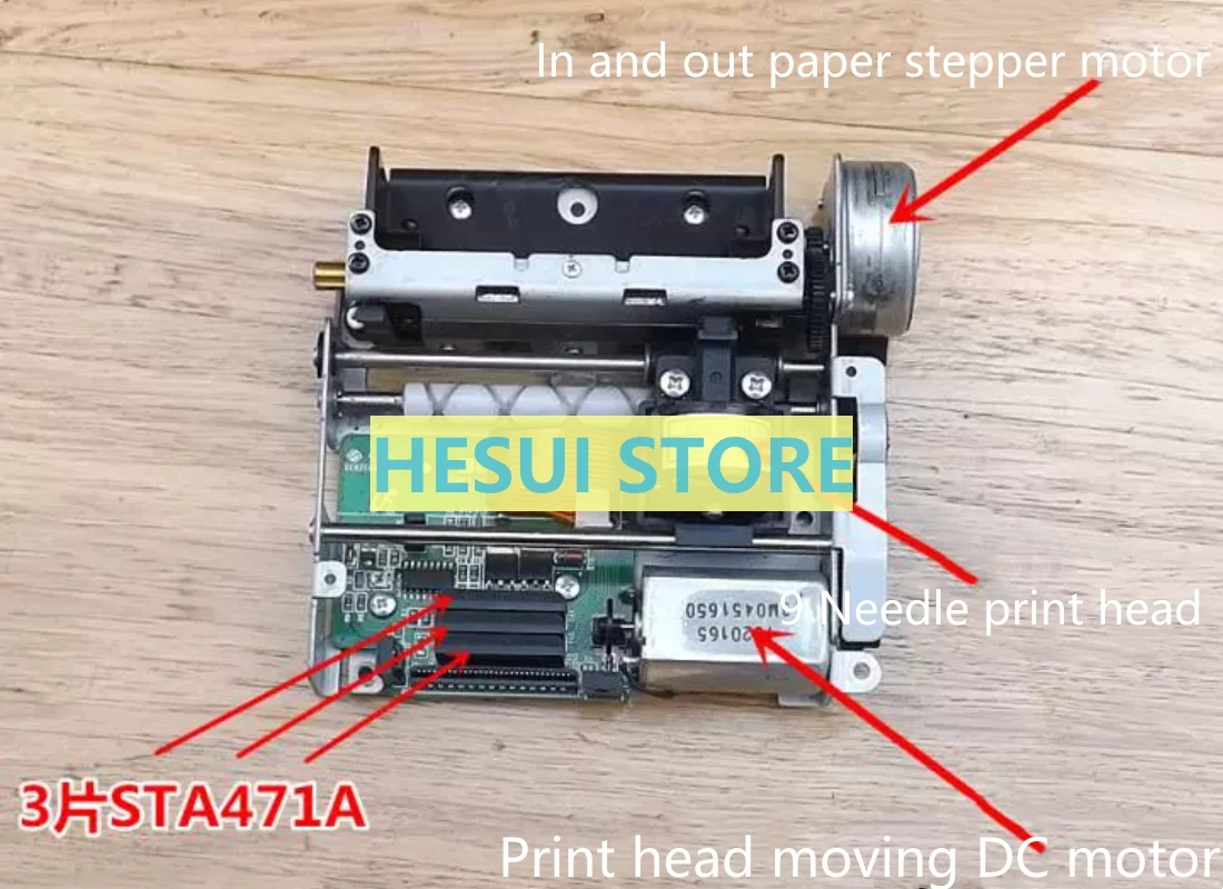 Needle printer movement 9 needle printhead rack ticket printing full set of step slide screw