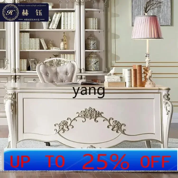 LH  neoclassical writing table ivory white computer table
