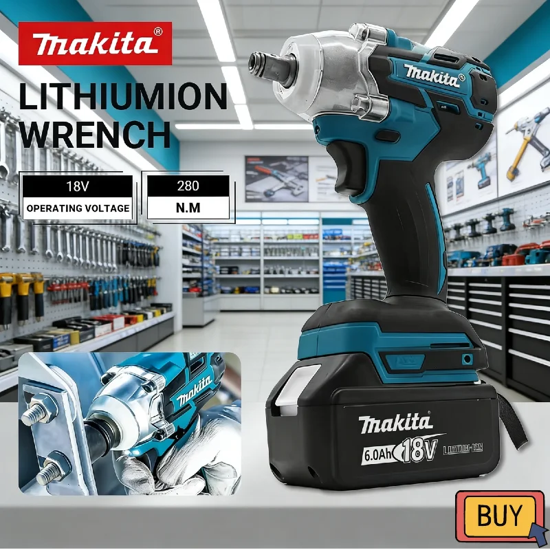 

Аккумуляторный ударный гайковерт Makita DTW600, 280 Нм, высокомоментный, бесщеточный, 18 В, перезаряжаемый, для авторемонта, электроинструмент
