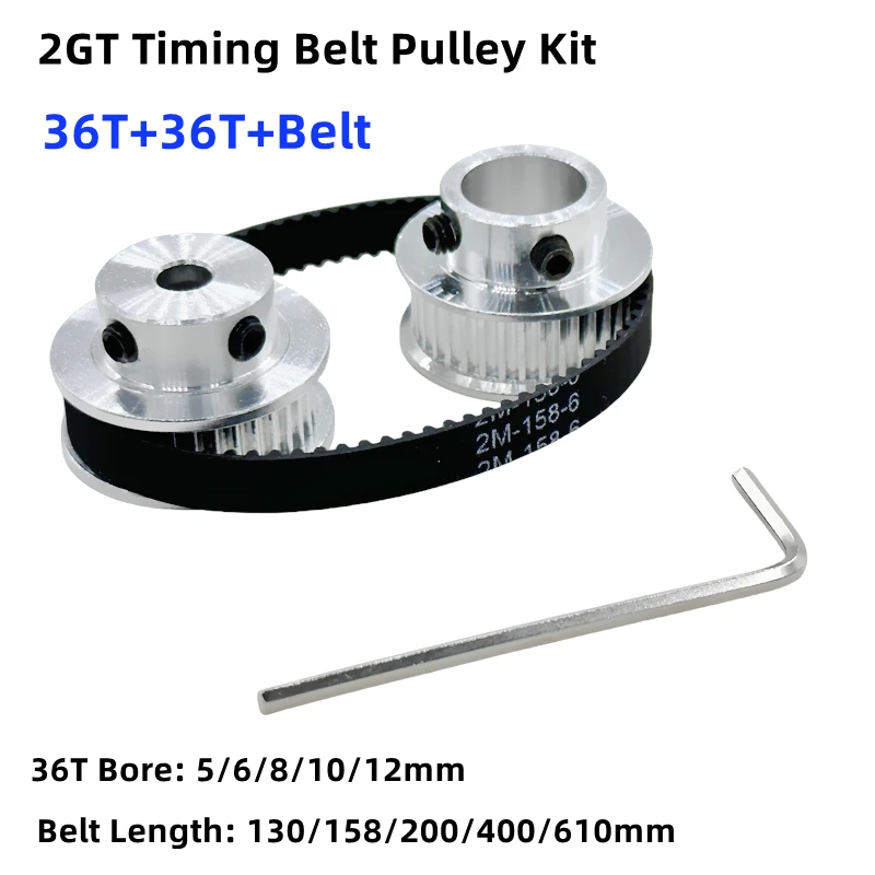 GT2 Timing Pulley With 36 Teeth and 36 Teeth Reduction 1:1 Belt Width 6/10mm Inner Hole 5-12mm Synchronous Gear 3D Printer Parts