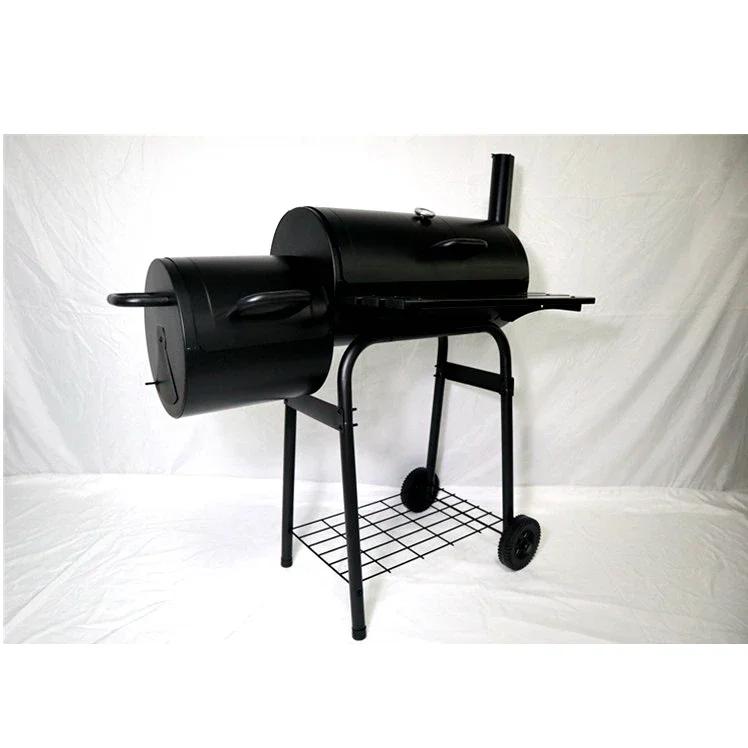 Portable Large  Charcoal  BBQ Grills with Offset Smoker for Balcony Family Party