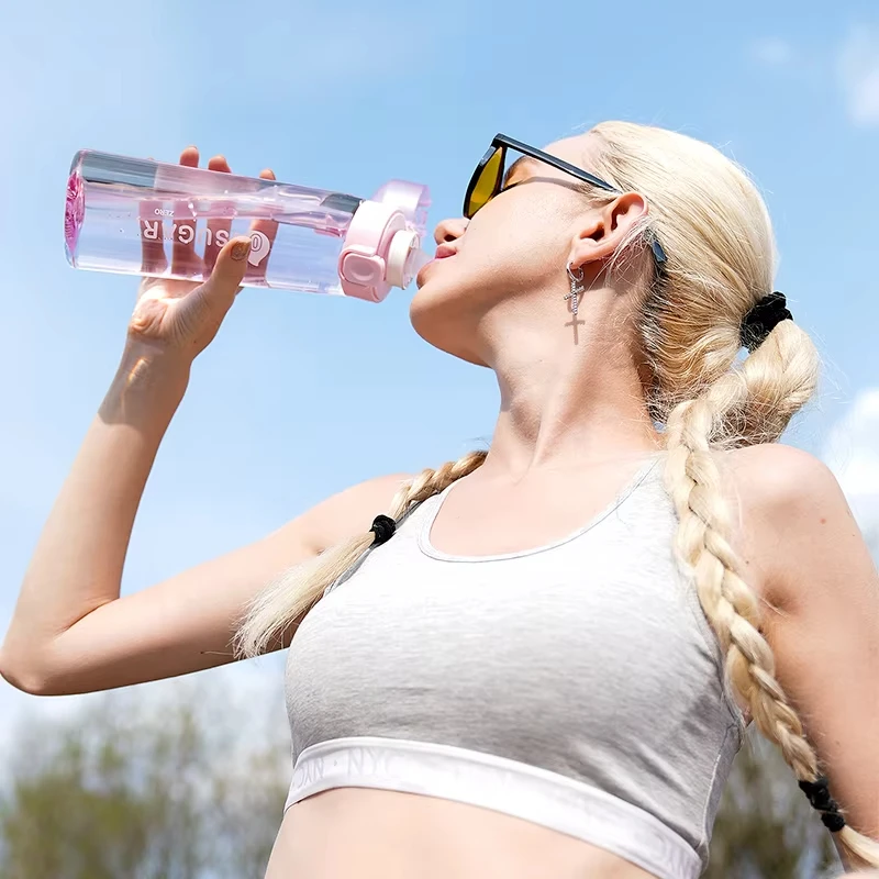 1pcs Flavored Water Bottle with Random 5pc Flavour Pods Portable Transparent With Straw Leak Proof Suitable for Outdoor Sports