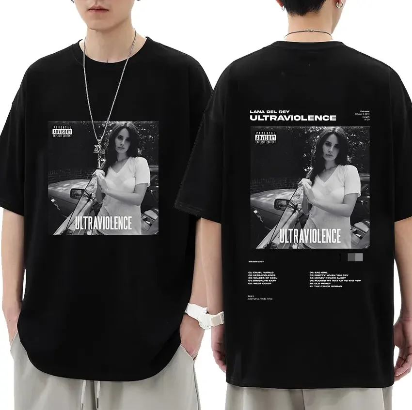 Singer Lana Del Rey Music Album Graphics T Shirts Men Women Hip Hop Vintage Oversized T Shirt Trend Fashion Short Sleeve T-shirt