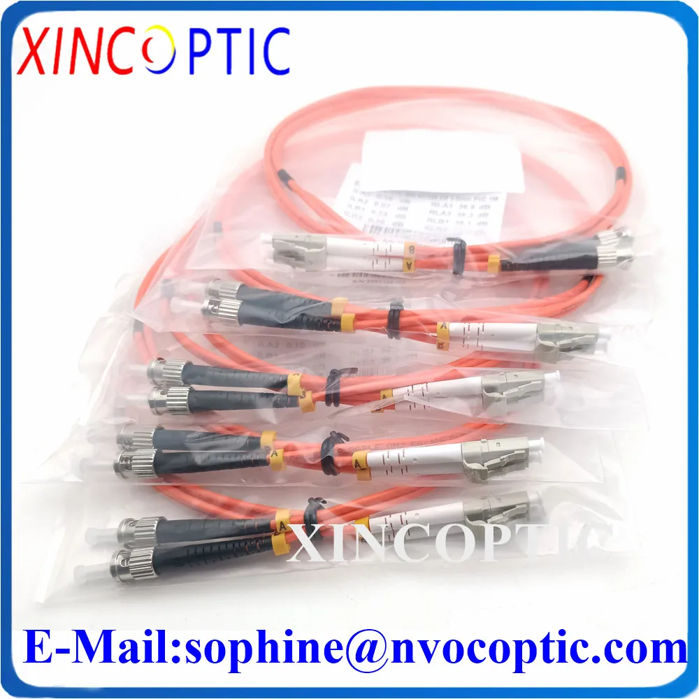 10Pcs Dual ST-LC/FC/SC/ST DX 5M MM Fiber Optic Patch Cord For Network,ST/UPC-LC/PC OM1 OM2,DX,2.0mm,PVC/LSZH Orange Cable Jumper