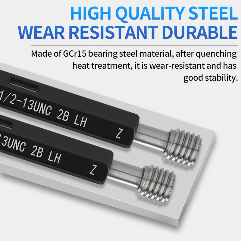 1PCS 2B Left Hand America Standard Fine Thread Plug Gauge Measure 0-80~12-32 1l4 5l16 3l8 7I16 1l2 9I16 LH UN/UNC/UNF/UNS/UNEF