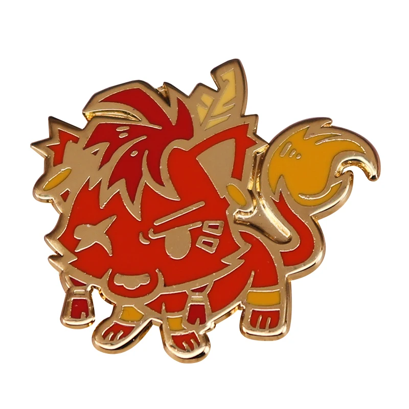 Game Final Fantasy Pin FF7 Red XIII Badge Lion Wolf Beast Nanaki Brooches