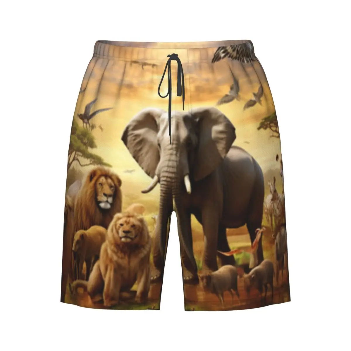 

Quick Dry Swimming Shorts Zoo Animals Background Swimwear Man Swimsuit Swim Trunks