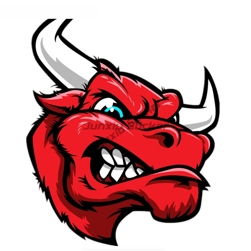 Vinyl Decal Car Sticker Angry Bulls with Circle Waterproof Auto Decors Without Background Car Stickers