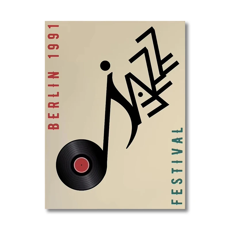 موضة ريترو موسيقى الجاز المشارك مجردة مسجل لاعب الموسيقى رمز قماش الطباعة غرفة نوم المنزل غرفة المعيشة مكتب ديكور #6