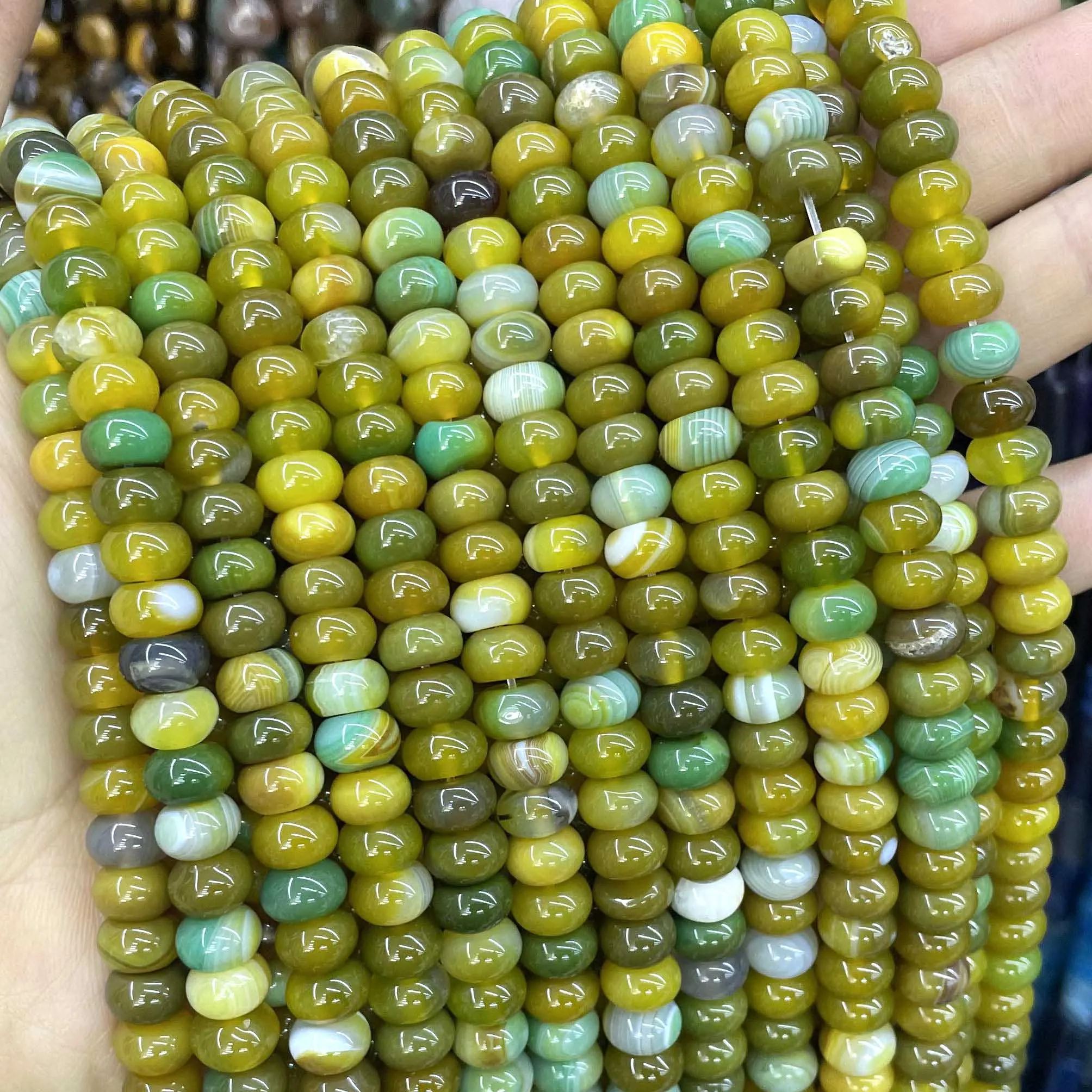 5*8mm Natural Stone Morganite Angelite Aquamarines Rondelle Round  Spacer Beads For Jewelry Making DIY Bracelet Accessories