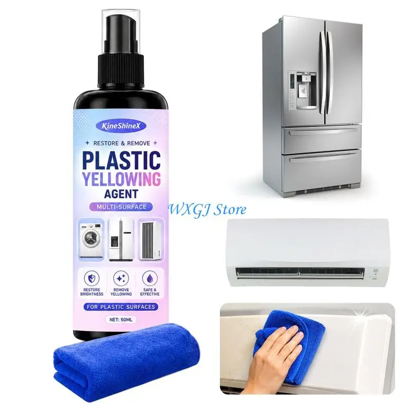 37JE Hard Plastic Yellowing Cleaner with Bottle and Towel for Exterior Care