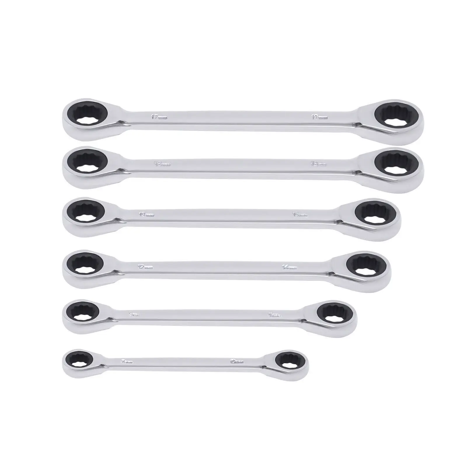 6 PCs Extra Long Ratchet Wrenches Set Wrench Set w/ Metric 8mm-19mm