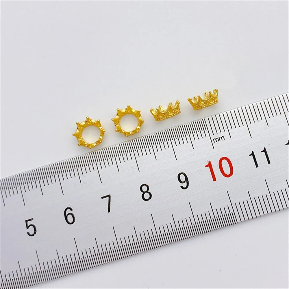 18K Gold-filled Crown Large Hole Bead Set Bead Ring Loose Beads Handmade DIY Bracelet Necklace Jewelry Material Accessories L226