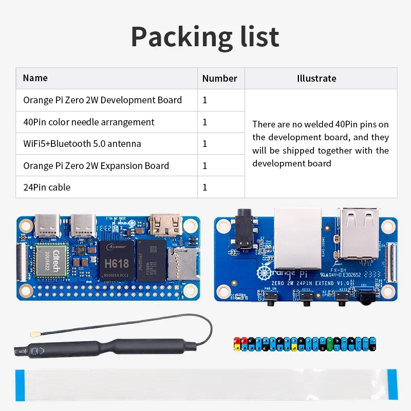 Orange pi zero 2 w 1g + placa de expansão, ddr4 allwinner h618 laranja pi zero 2w wifi + bt ble sbc computador de placa única zero2w mini pc