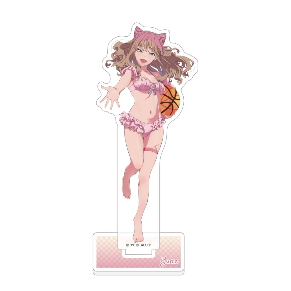 Gridman Universe Yume Minami Swimsuit Acrylic Stand Keychain 15cm Cat Ear Anime Figure, Beach Ver. Collectible Gift