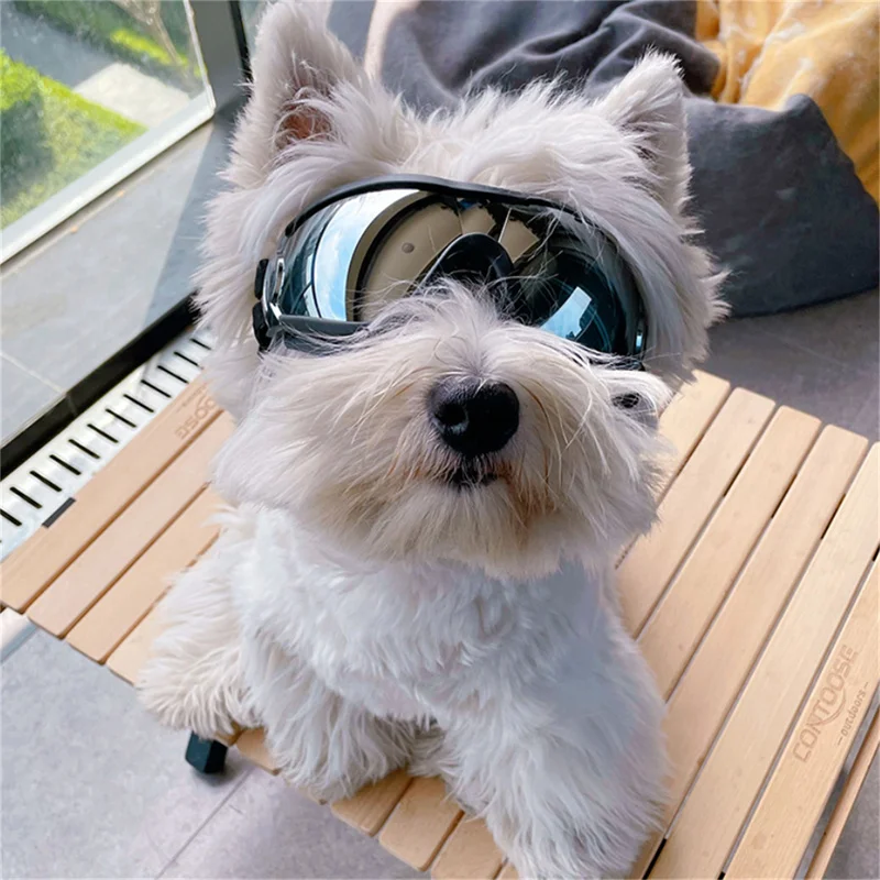 Dog Goggles for Small Breed Dog Sunglasses Dog UV Sunglasses Windproof Soft Frame Adjustable Straps for Small/Medium Dogs Puppy