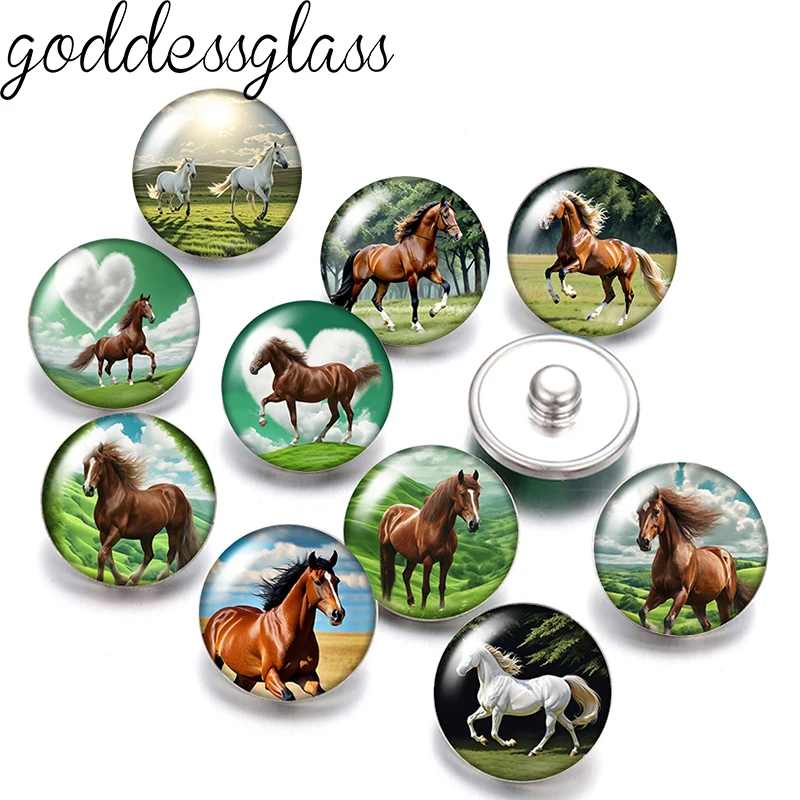 Running Horse grassland heart cloud Freedom 12mm/18mm/20mm/25mm Round photo glass cabochon flat back Making findings earrings