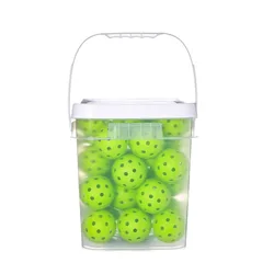 High Bounce Pickleball Ball Ball, Embalagem balde para esportes ao ar livre, 40 buracos