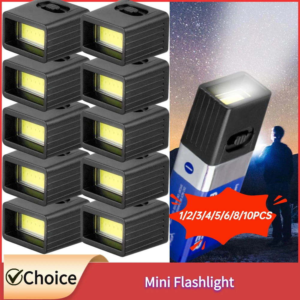 9V Battery Flashlight Mini LED Key Light 6F22 Battery COB Outdoor Lighting Work Light Battery Not Included 1-10pcs
