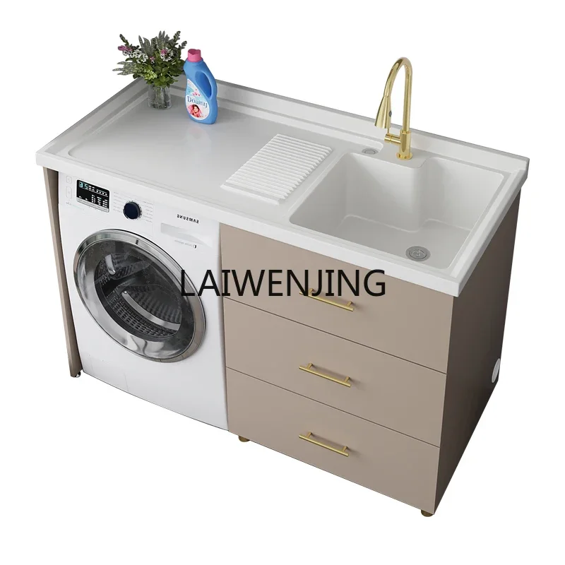 MJY custom corner-cutting balcony washing machine integrated cabinet combination space aluminum