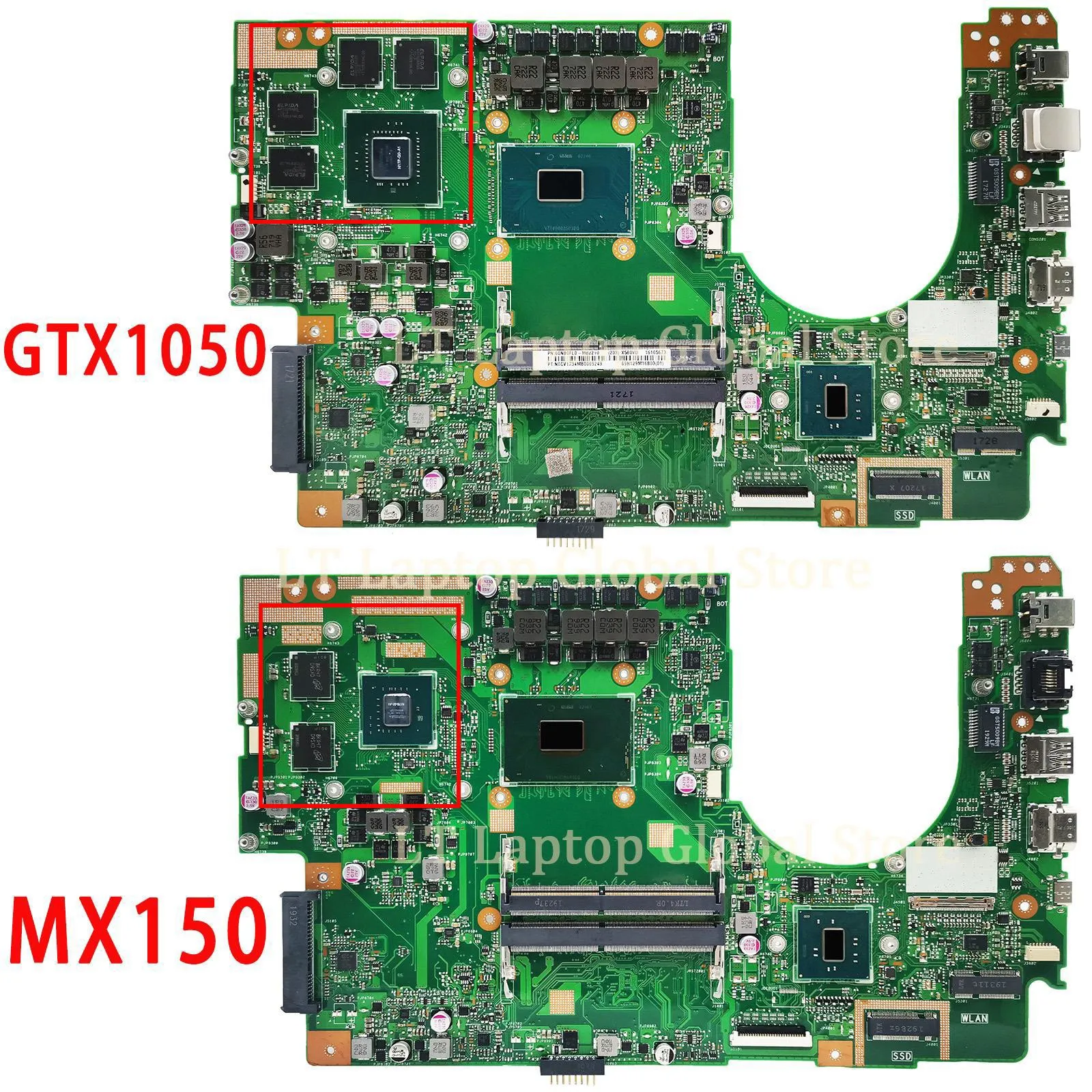 Imagem -03 - Laptop Motherboard para Asus Vivobook Mainboard Pro 15 N580v Nx580v Fx580v M580v X580vd i5 i7 Cpu de 7ª Geração Gtx1050 Mx150 lt