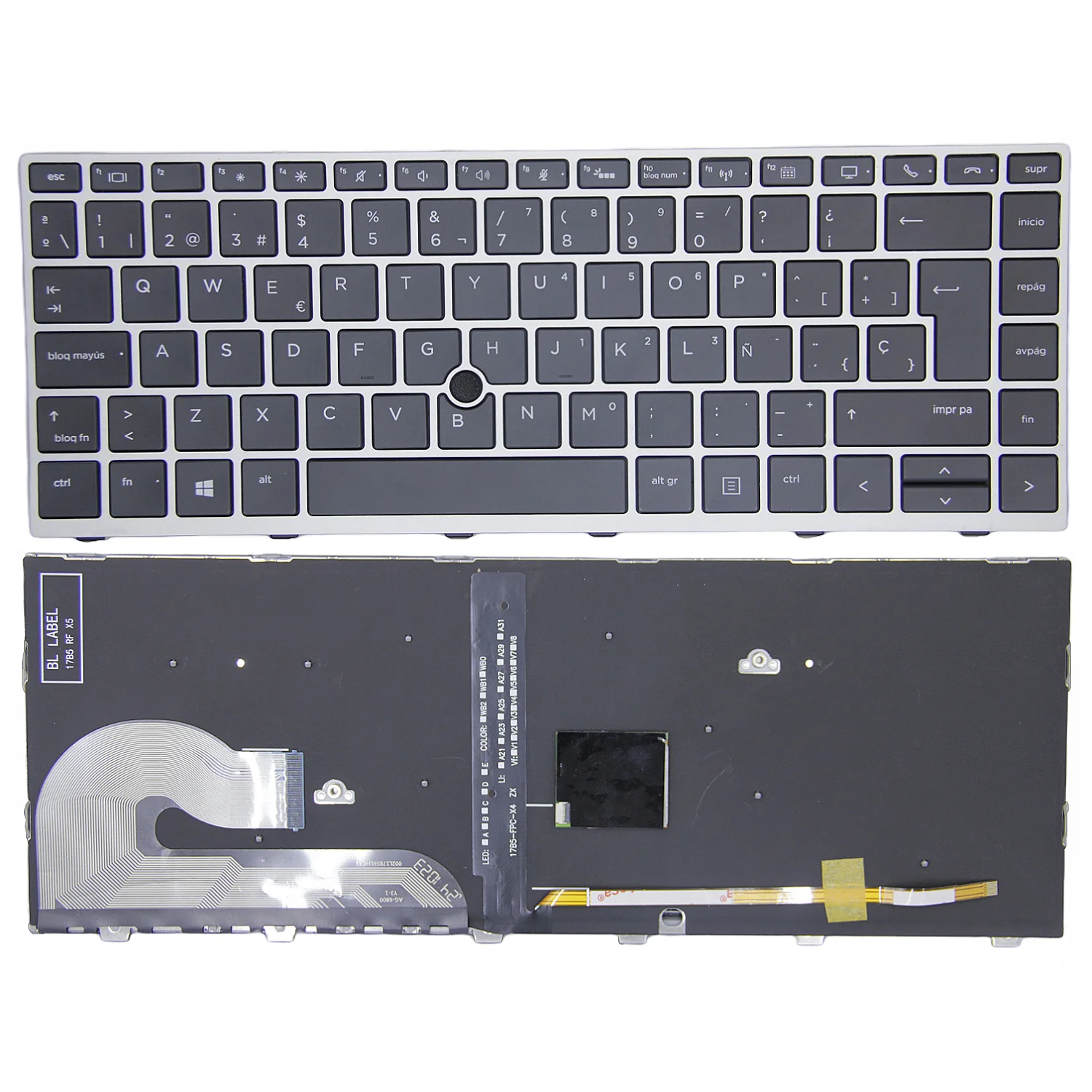 100%New US/Spain/France For HP Elitebook 840 G5 G6 745 G5 G6 846 848 G5 Zbook 14U G5 G6 English Laptop Keyboard Pointing Backlit