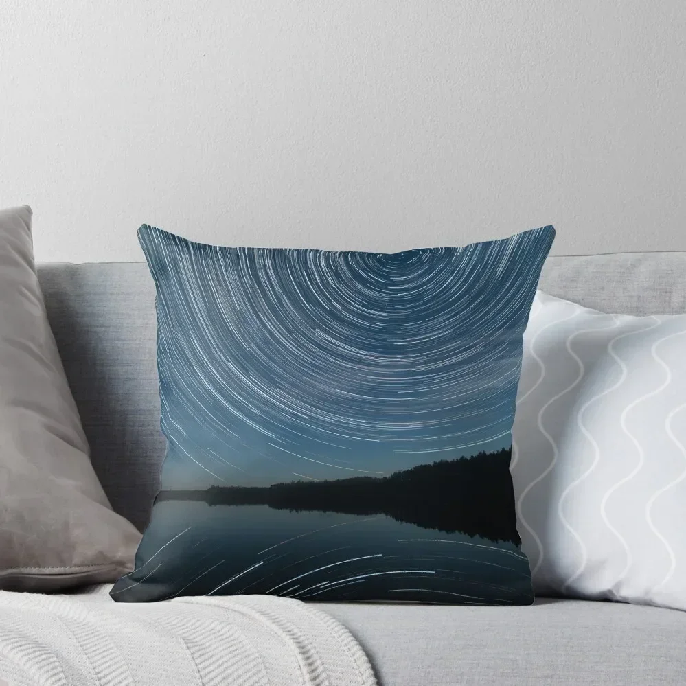 

Star trails over Algonquin Throw Pillow christmas supplies Ornamental Pillow Decorative pillow case Pillows Aesthetic
