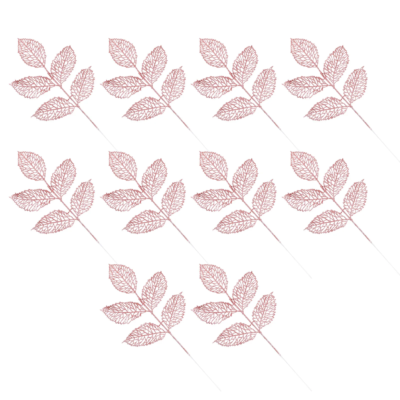 

10 Pcs Decorative Leaves Rose Leaves Decorative Christmas Tree Supplies Simulation Props Vivid Reusable DIY Wreath