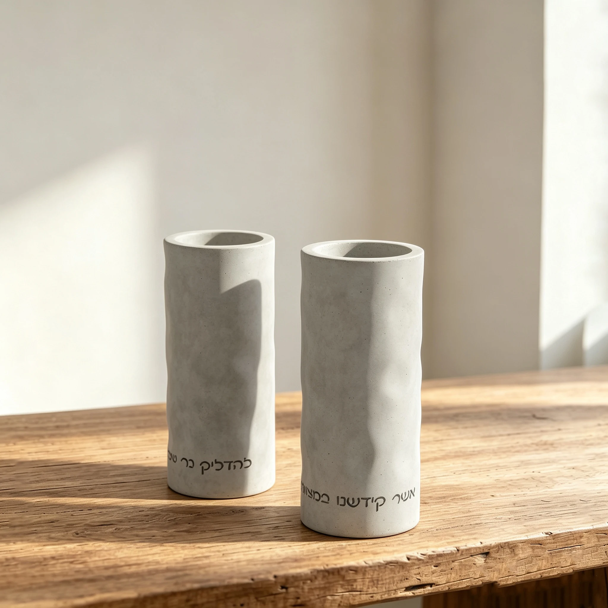Shabbat Candle Holder Silicone Mold, Jewish Sabbath Cylindrical Candlestick Casting Mould, DIY Concrete Epoxy Resin Candle Vesse view 6