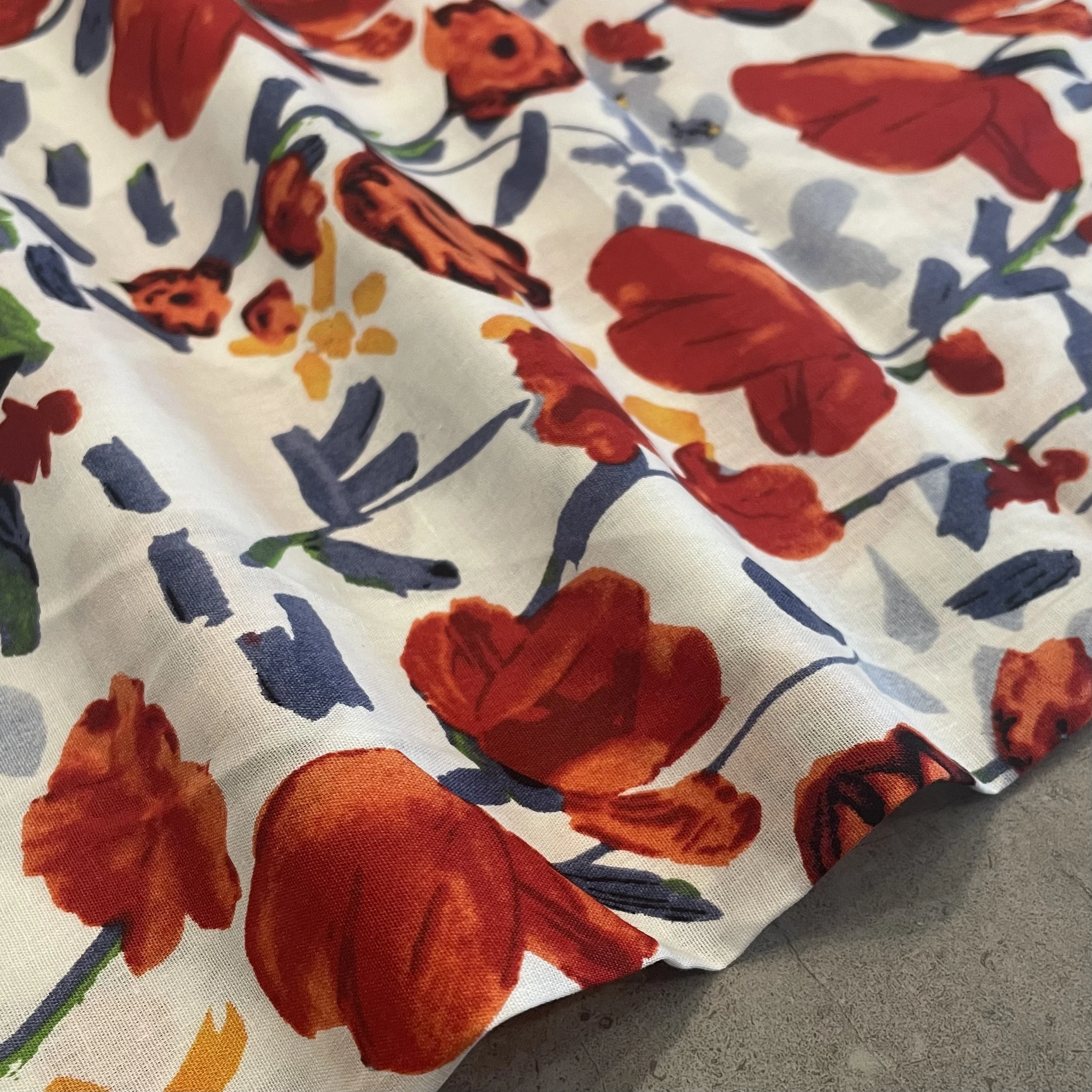 Pastoral Plants Flowers And 100% Cotton Poplin Digital Printed Fabric Used For Sewing Cloth Dresses Skirts Children Designer