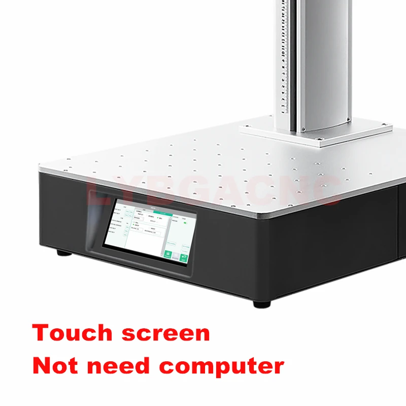 50W Fiber Laser Marking Machine 20W 30W Touch Screen Optional Lens With Rotary Aixs