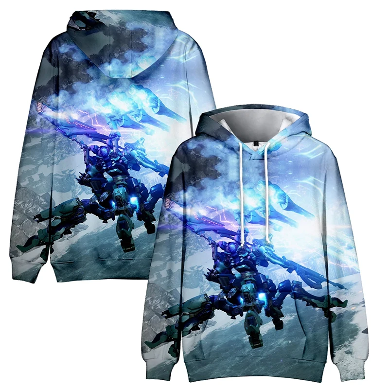 Sudaderas con capucha con estampado 3D de dibujos animados para hombre, ropa con estampado de videojuego Armored Core VI Fires Of Rubicon, Harajuku, Tops para niño